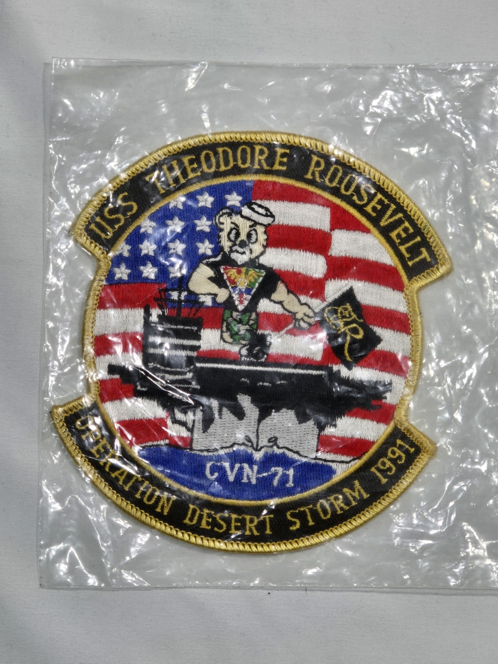 Vintage USS Theodore Roosevelt CVN 71 Operation Desert Storm 1991 Military Patch